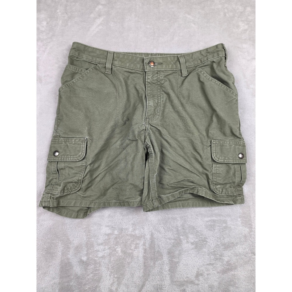 Carhartt Cargo Shorts Womens 10 Green WB164 Canvas Utility Workwear